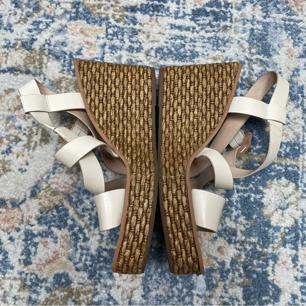 Louise et Cie Palina Platform Wedge Sandal - White Women’s Size 10